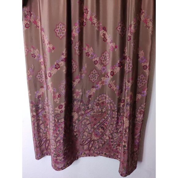 Francesca of Damon For Starington 1980's Vintage Tan Silk Button Shirt Dress 12 - Picture 9 of 10